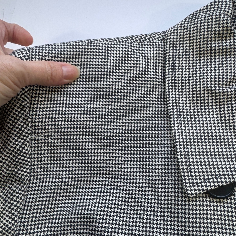 Lauren Ralph Lauren Navy Houndstooth Double Breasted Blazer Women 12 NWT VTG 90s - Picture 12 of 14